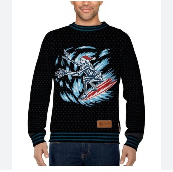 Ballast Point Surfin Skull Ugly Christmas Sweater Size M - Picture 1 of 8